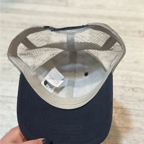 The North Face Navy Front with Tan Mesh Trucker Cap - Picture 3 of 5